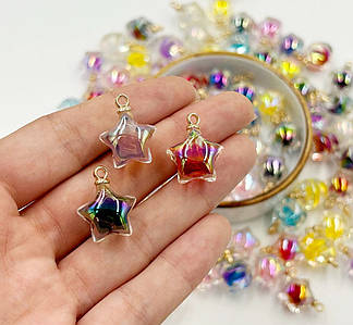 Акрилові підвіски / Зірка / Упаковка - 5шт / 22*11 мм / Мікс №39