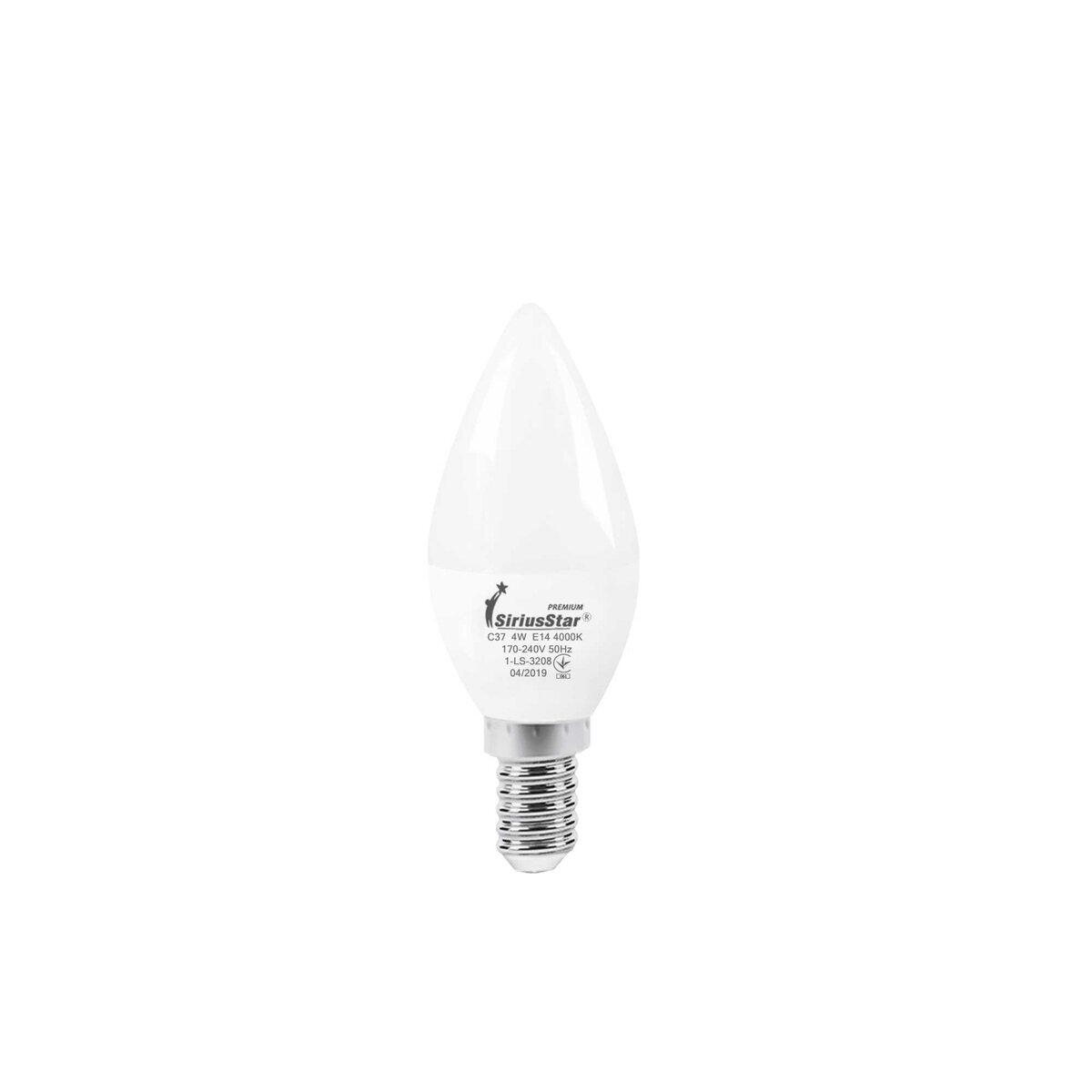 Світлодіодна лампа SIRIUSSTAR 3208 С37 4W-4000K-E14, фото 1