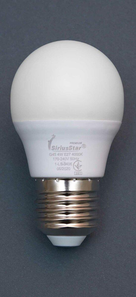 Світлодіодна лампа SIRIUSSTAR 3406 G45 4W-4000K-E27, фото 1