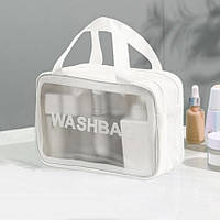 Прозора сумка-косметичка з ручками Washbag White 25см