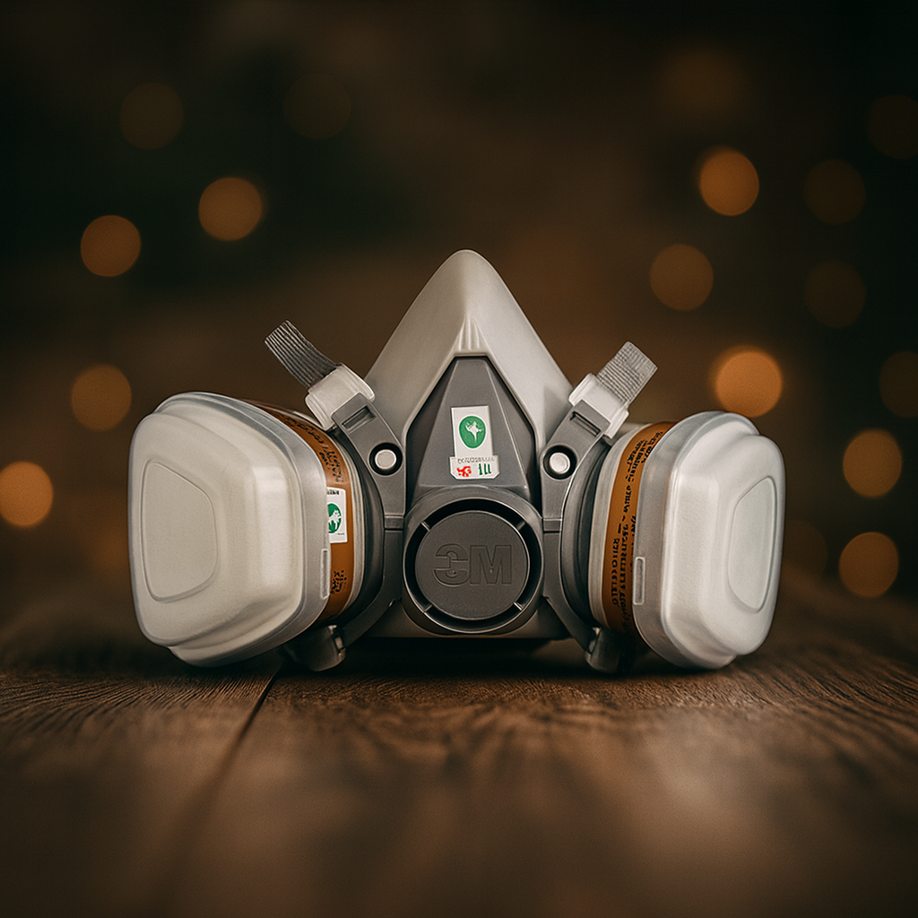 Респіраторна маска 3M 6200 з фільтрами 6001+5N11+501 | Захисний комплект для дихання багаторазовий, фото 1
