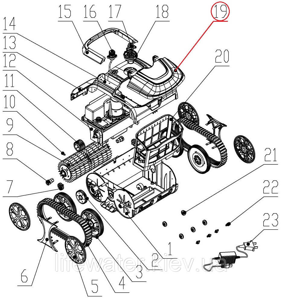 Декоративна планка для верхньої кришки до пилососу Wybotics WY200 (№19 S.WYBOTS1.10.001), фото 1