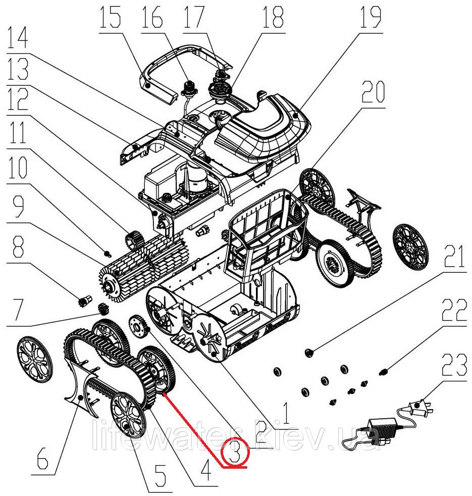 Колесо до пилососа Wybotics WY200, (№3 S.WY3312Pro.024), фото 1