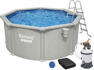 Збірний басейн Bestway Hydrium 56566 (300x122 см) з пісочним фільтром, драбиною та тентом