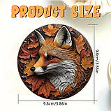 Підставка під чашку дерево з лисицею 10 см, фото 4