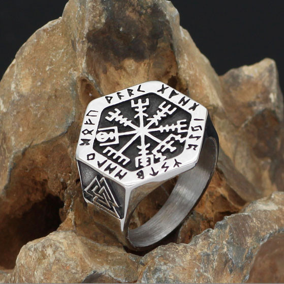 Кільце рунічне Шолом жаху розмір No22, фото 1