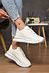 Кросівки жіночі білого кольору на шнурівці 177021T Безкоштовна доставка, фото 2