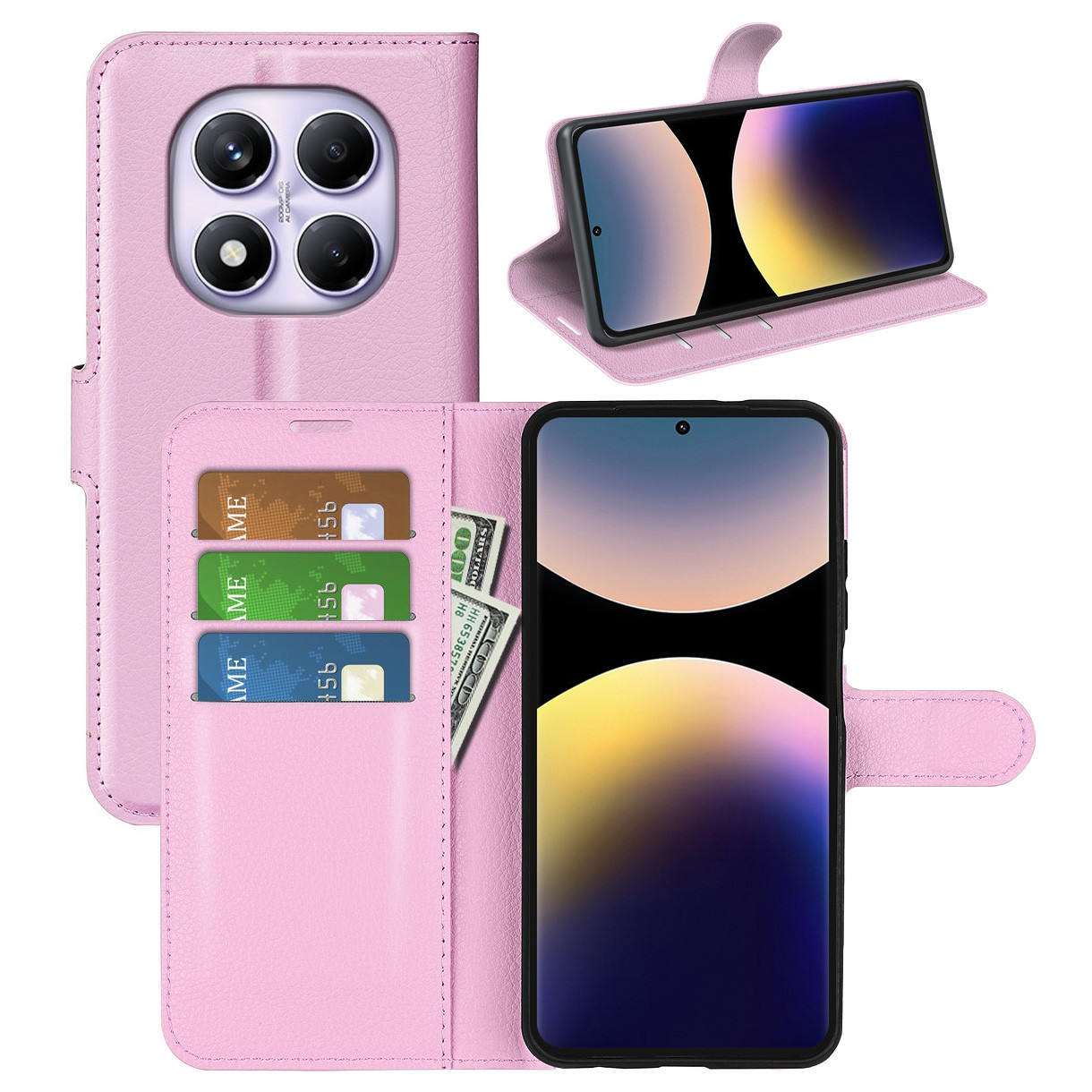 Чохол-книжка Litchie Wallet для Xiaomi Redmi Note 14 Pro 4G Light Pink, фото 1