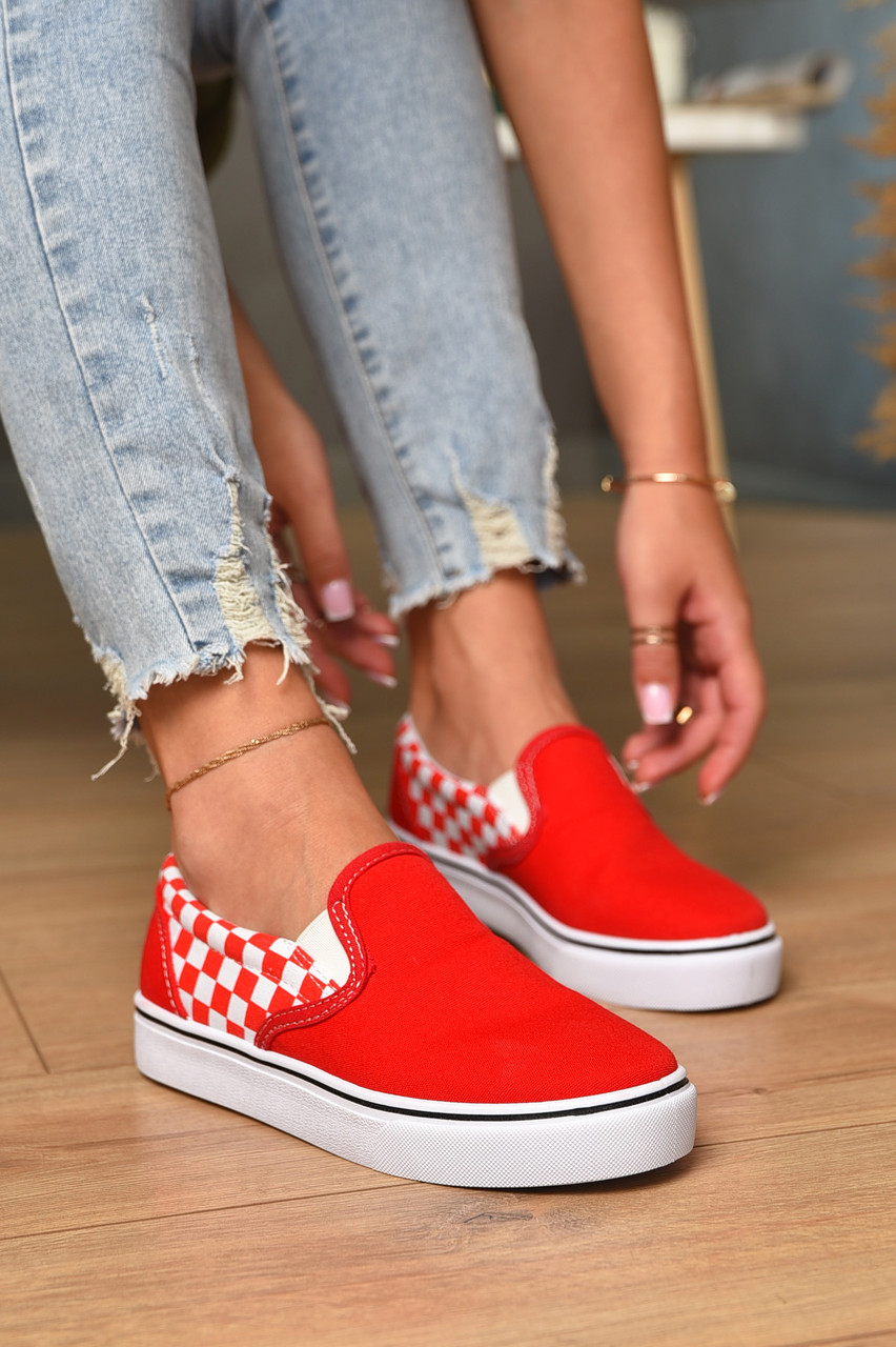 Сліпони жіночі червоного кольору 156450T Безкоштовна доставка, фото 1