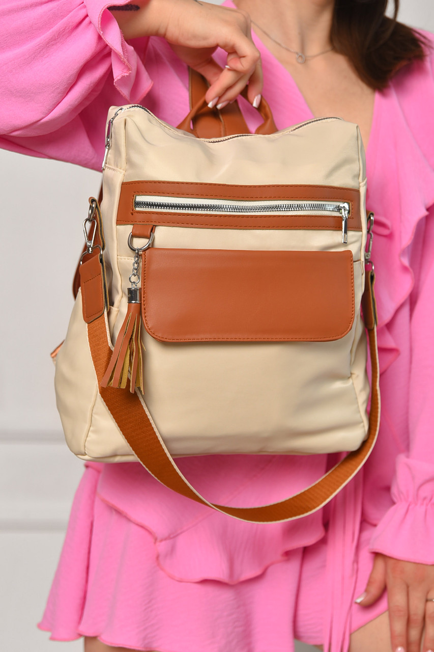 Рюкзак жіночий світло-бежевого кольору 204649T Безкоштовна доставка, фото 1