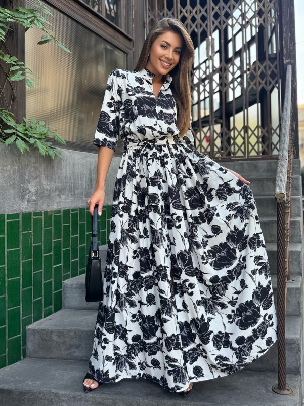 Плаття ISSA PLUS 15275 S білий/чорний, фото 1