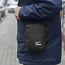 Спортивна сумка барсетка через плече Nike temp чорна тканинна месенджер, фото 3