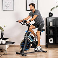 Спінбайк Hop-Sport HS-045IC Bravo синій для фітнесу та схуднення з механічним гальмом і ланцюговим приводом, фото 9