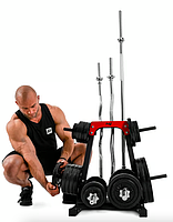 Стійка для дисків і грифів Hop-Sport HS-1008A компактна для домашнього спортзалу зберігання інвентарю, фото 9