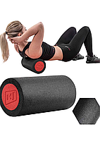 Масажний ролик EPE 30 см для відновлення м'язів і поліпшення гнучкості чорний Hop-Sport HS-E030YG, фото 6