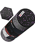 Ролер масажер гладкий EPP для відновлення та релаксації м'язів чорно-фіолетовий 33 см, фото 4