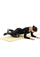 Ролер масажер гладкий EPP для відновлення та релаксації м'язів чорно-фіолетовий 33 см, фото 7