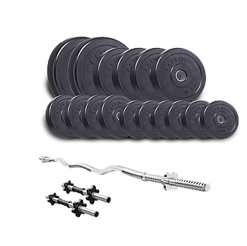 Набір Elitum Titan 66 кг штангу та гантелі для домашніх тренувань зміцнення м'язів і здоров'я