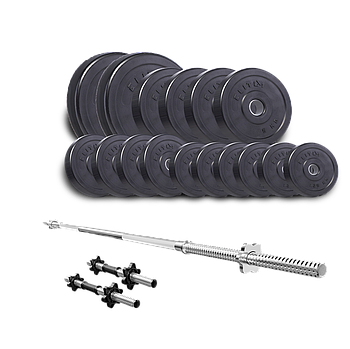 Набір Elitum Titan 68 кг штангу та гантелі для домашніх тренувань силових вправ