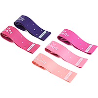 Набір гумок для фітнесу Queenfit 5 штук із різним опором для тренувань удома та в залі, фото 3