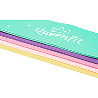 Набір гумок для фітнесу Queenfit 5 штук для жінок із різним опором для тренувань і реабілітації, фото 4