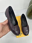 Туфлі жіночі BURC 4061-bordo шкіряні на низькому ходу 37, фото 4