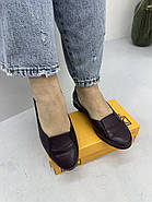 Туфлі жіночі BURC 4061-bordo шкіряні на низькому ходу 37, фото 6