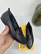 Туфлі лофери жіночі BURC 4039-siyah шкіряні на низькому ходу 37, фото 2