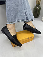 Туфлі лофери жіночі BURC 4039-siyah шкіряні на низькому ходу 37, фото 3