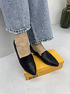 Туфлі лофери жіночі BURC 4039-siyah шкіряні на низькому ходу 37, фото 4