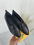 Туфлі лофери жіночі BURC 4039-siyah шкіряні на низькому ходу 37, фото 5