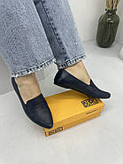 Туфлі лофери жіночі BURC 4039-lacivert синя шкіра 37, фото 2