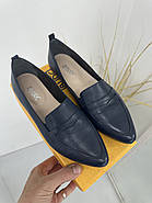 Туфлі лофери жіночі BURC 4039-lacivert синя шкіра 37, фото 5