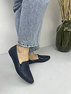 Туфлі лофери жіночі BURC 4039-lacivert синя шкіра 37, фото 6