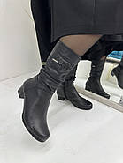 Чоботи жіночі 3/4 Sanborina 106 чорні на підборах 36, фото 2