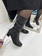 Чоботи жіночі 3/4 Sanborina 106 чорні на підборах 36, фото 3