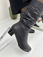 Чоботи жіночі 3/4 Sanborina 106 чорні на підборах 36, фото 4