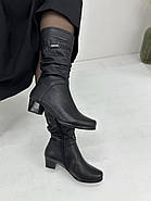 Чоботи жіночі 3/4 Sanborina 106 чорні на підборах 36, фото 6