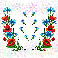 K-218 Маки і волошки (20х30 см). Confetti. Водорозчинний флізелін із малюнком