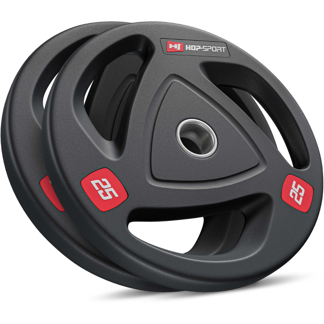 Набір дисків Hop-Sport 2 х 25 кг для силових тренувань професійних спортсменів і фітнес-ентузіастів, фото 1