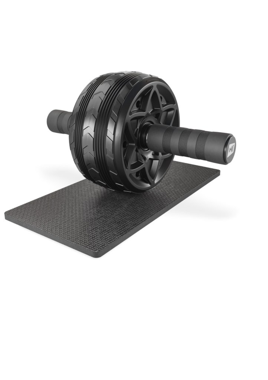 Ролик для преса Hop-Sport з килимком для домашніх тренувань зміцнення м'язів спини та преса, фото 1