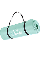Килимок для йоги та фітнесу Queenfit NBR 15 мм бірюзовий для комфортних тренувань і захисту суглобів, фото 7