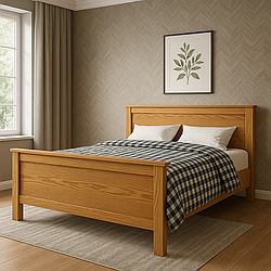 Двоспальне ліжко "Хамес" із натурального дерева ясен