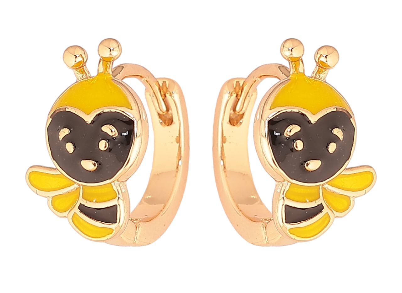 Сережки Xuping Позолота 18K колечка «Бджоли з емаллю», фото 1