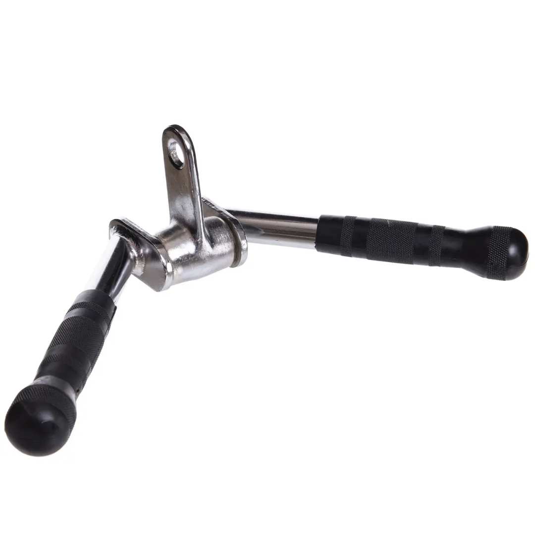 Ручка для верхньої тяги York Fitness V-подібна для трицепсів з обертовим підвісом і гумовими ручками, фото 1