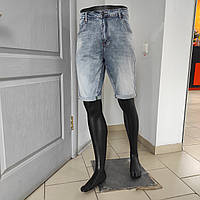 Шорти Pagalee чоловічі джинсові стрейч великі 38 сіро блакитні