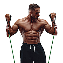 Набір трубчастих еспандерів York Fitness для фітнесу та тренувань із ручками 5 кольорів для дому та поїздок, фото 2