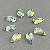20 шт - Стрази акрилові пришивні 7х12 мм крапля, хамелеон