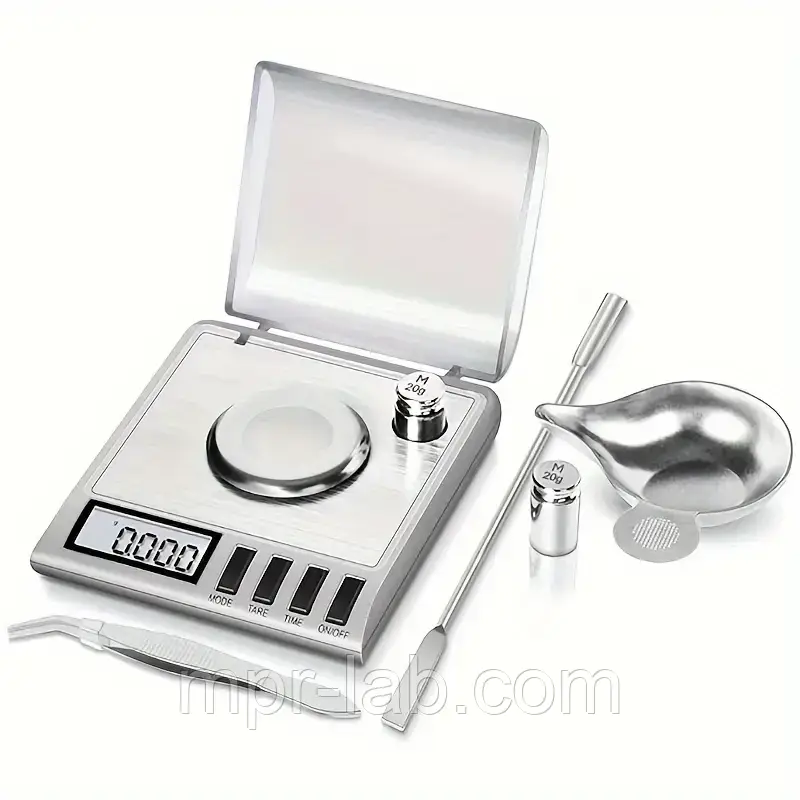 Високоточні цифрові ваги KD-50 50g/0.001g гирька, пінцет, ложка, тара Китай, фото 1