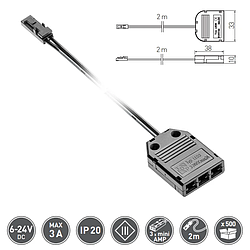 Конектор-розгалужувач GTV 3 роз'єми mini AMP кабель 2 метри